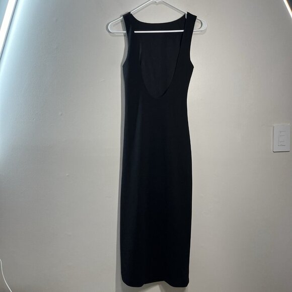 BHLDN Anthropologie NWT Black Kennedi High-Neck Stretch Crepe Midi Dress Size XS - Picture 8 of 11